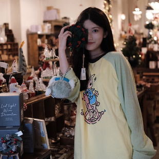 T恤 Alexia 长袖 女士木马兔子撞色插肩袖 301261 Sandra兔子系列