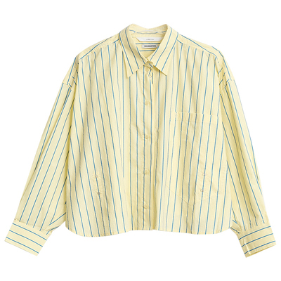 Pushbutton 春夏款女士条纹纽扣衬衫银泰百货精品 301596