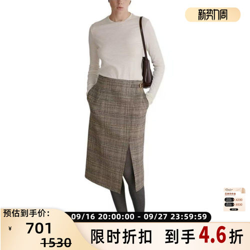 RECTO秋冬新款女士圆领羊毛RClogo针织毛衣银泰百货