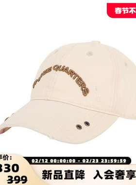 Three Quarters 女士logo刺绣做旧花底棒球鸭舌帽银泰百货 301355