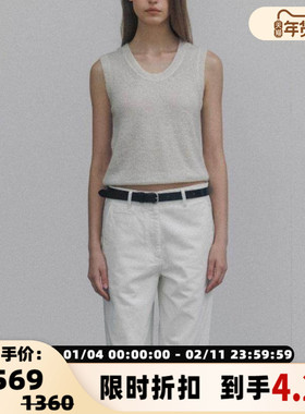 NOTHING WRITTEN春新款白色针织外穿无袖背心T恤银泰百货精品