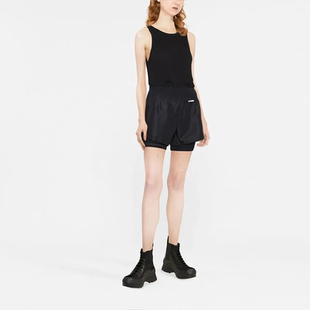 女士logo印花松紧腰假两件运动短裤 JIL SANDER 夏季 301604 银泰