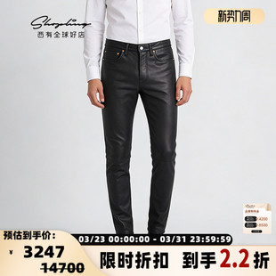 羊皮革修身 秋冬男士 皮裤 休闲裤 301604 Acne 银泰百货 Studios
