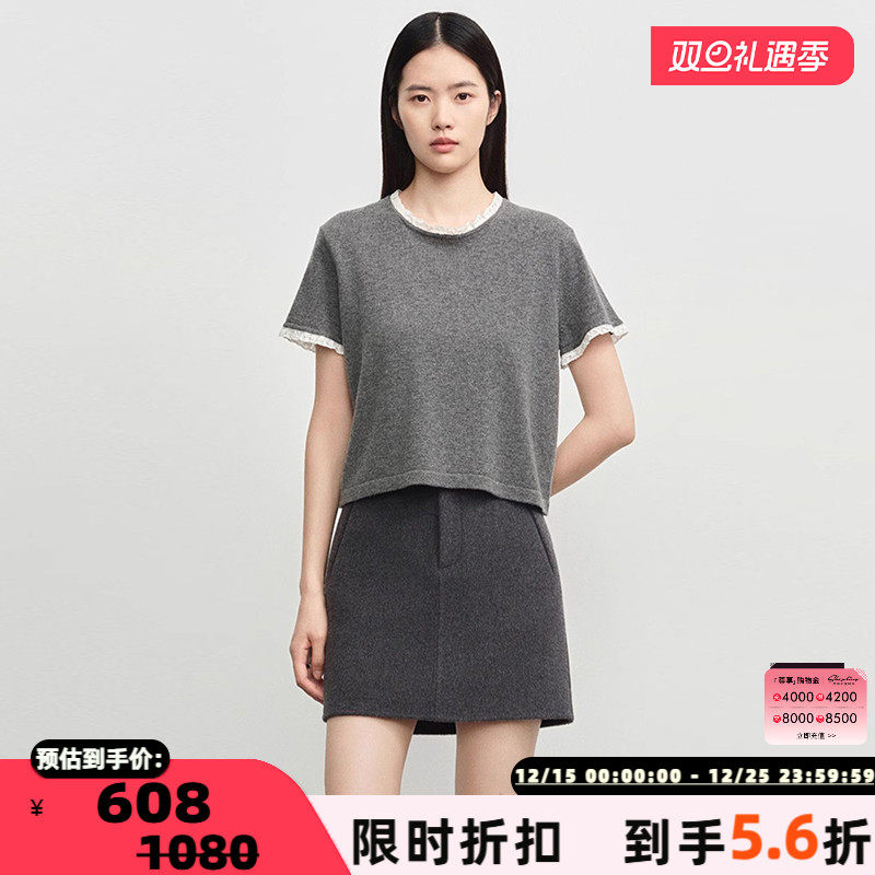 T恤蕾丝花边拼接短袖301711