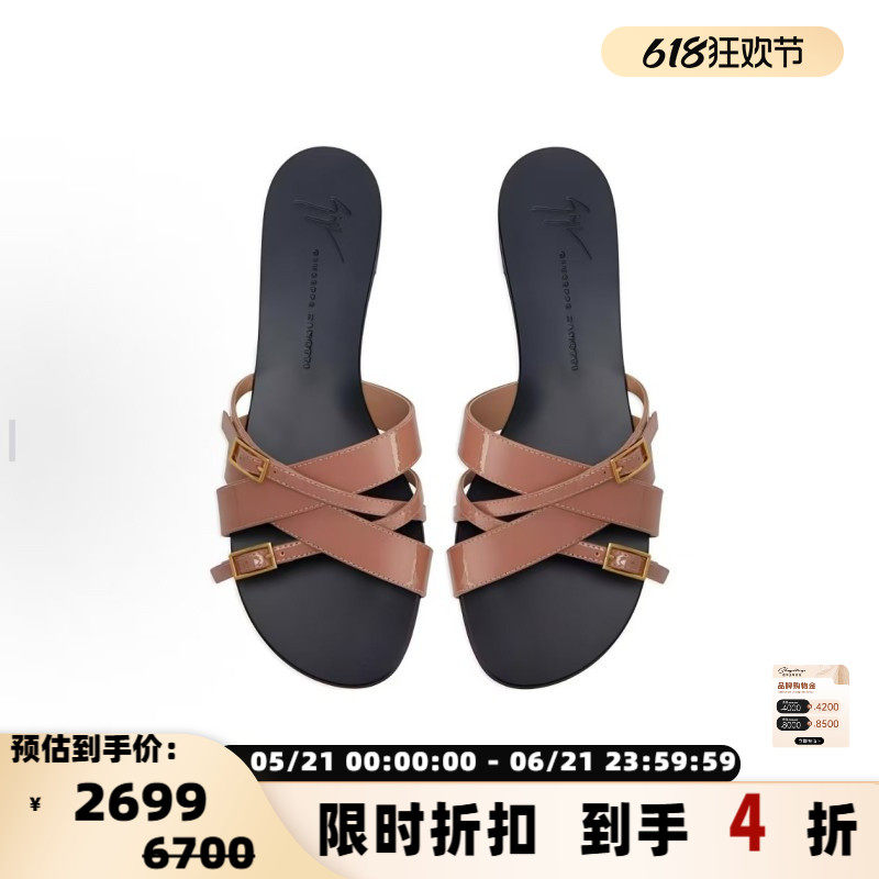 GIUSEPPE ZANOTTI 春夏新款女士露趾扣环凉鞋银泰百货精品301574