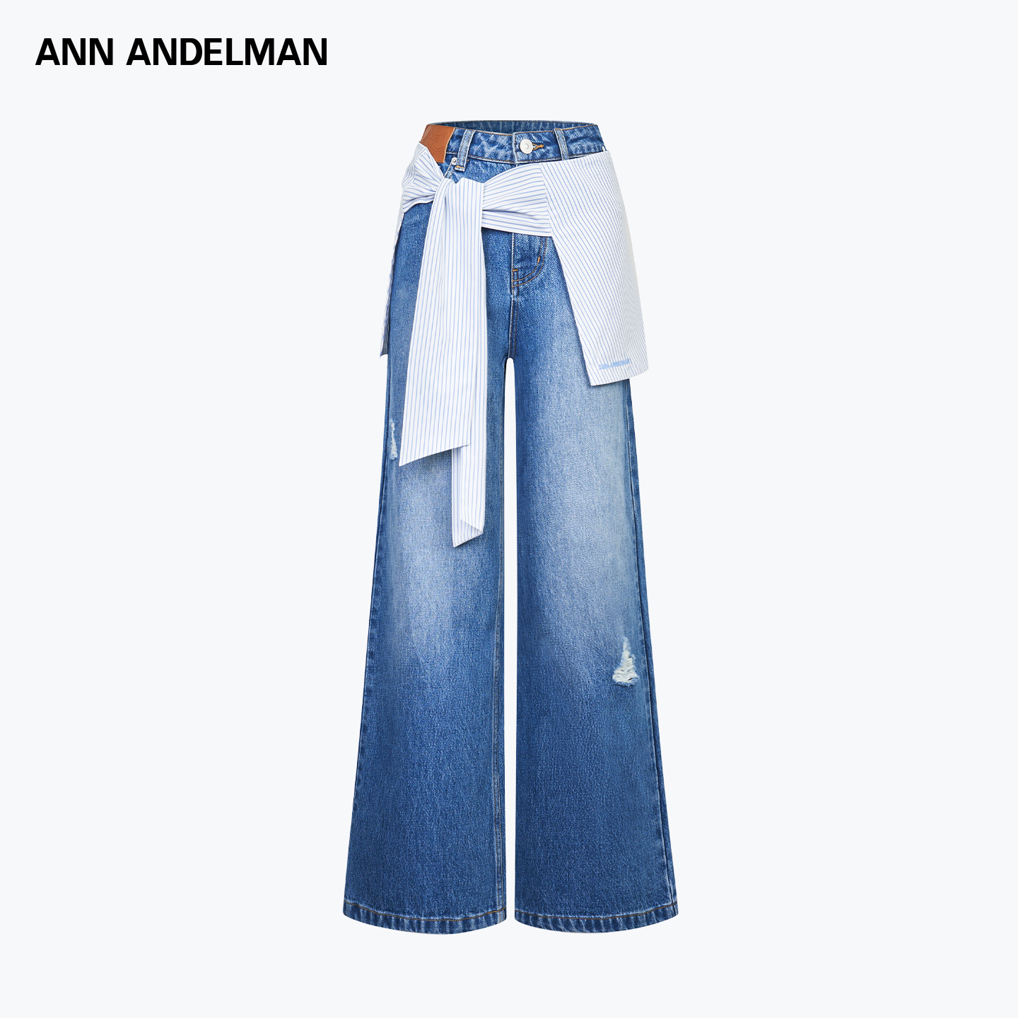 ANN ANDELMAN25秋冬女士衬衫绑带真两件搭片牛仔裤银泰 301286
