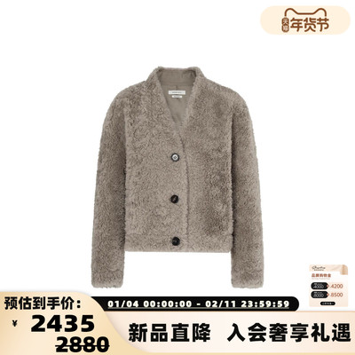 concise-white/简白  25秋冬女士V领廓形短外套银泰百货 301257