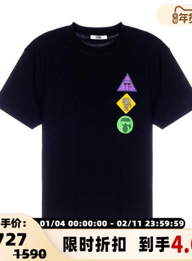 KARL LAGERFELD 春夏男士黑色印花短袖圆领T恤银泰百货 301574