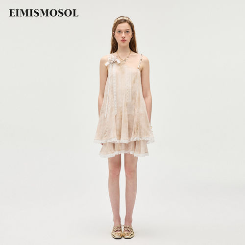 Eimismosol春夏斜挎印花连衣裙