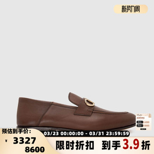 乐福鞋 FERRAGAMO菲拉格慕 牛皮革圆头一脚蹬皮鞋 男士 301604 秋季