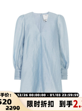 【折扣】C/MEO 女士简约V领剪裁设计气质长袖休闲迷你连衣裙