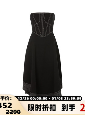 【折扣】C/MEO 女士简约款设计气质休闲修身收腰中长连衣裙