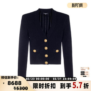 301574 上衣银泰百货精品 BALMAIN秋冬女士V领针织开衫 外套长袖