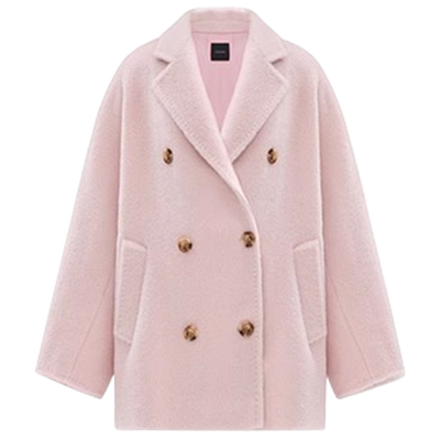 concise-white/简白扣落肩外套