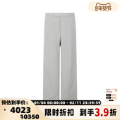 BROWNE 24春夏新款 男士 THOM 灰白条纹休闲日常直筒长裤