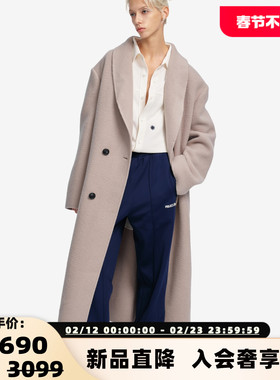 PROJECTJOIN 25秋冬新款男女款镶边羊毛束带大衣银泰百货 300228