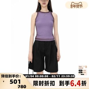 Dear Alien 春夏新款Hudson时尚百搭双腰头女短裤银泰百货 301594