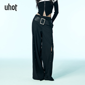 uhot诱货 301590 配腰带银泰百货 2025秋冬女士休闲阔腿裤 长裤