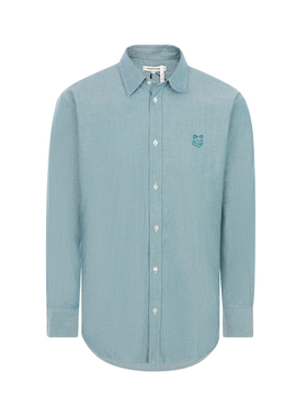 MAISON KITSUNE 魏大勋同款春季狐狸刺绣长袖衬衫银泰百货