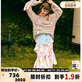 女士解构印花牛仔半身裙银泰百货精品 SJYP 春夏款 301596