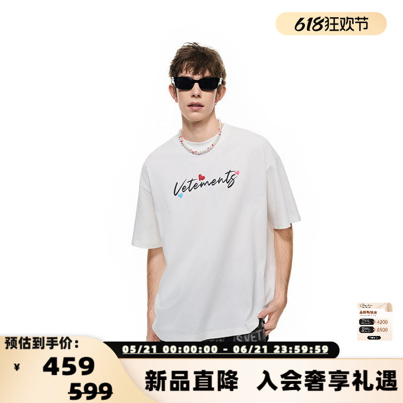 VETEMENTS26春夏新款3D立体发泡男女情侣潮流T恤银泰百货 301446