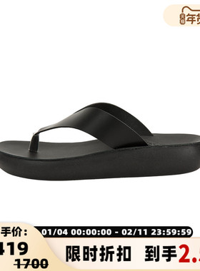 ANCIENT GREEK SANDALS 24春夏新款女士黑色牛皮革厚底人字拖鞋