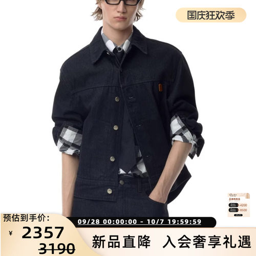 ADER ERROR 秋冬新款男女同款翻领系扣牛仔上衣银泰百货 301574