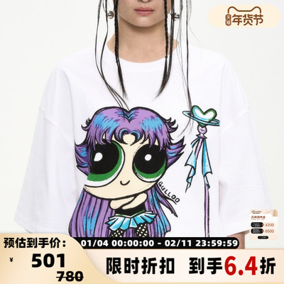 GULLOO 春夏女士卡通Battle毛棉质圆领T恤银泰百货精品 301594
