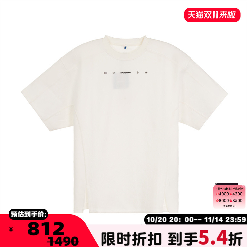 ADER ERROR新款男士字母印花休闲圆领短袖T恤银泰百货 301574