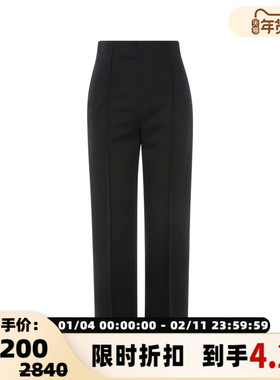 RECTO春季女士黑色日常通勤高腰直筒西装休闲裤