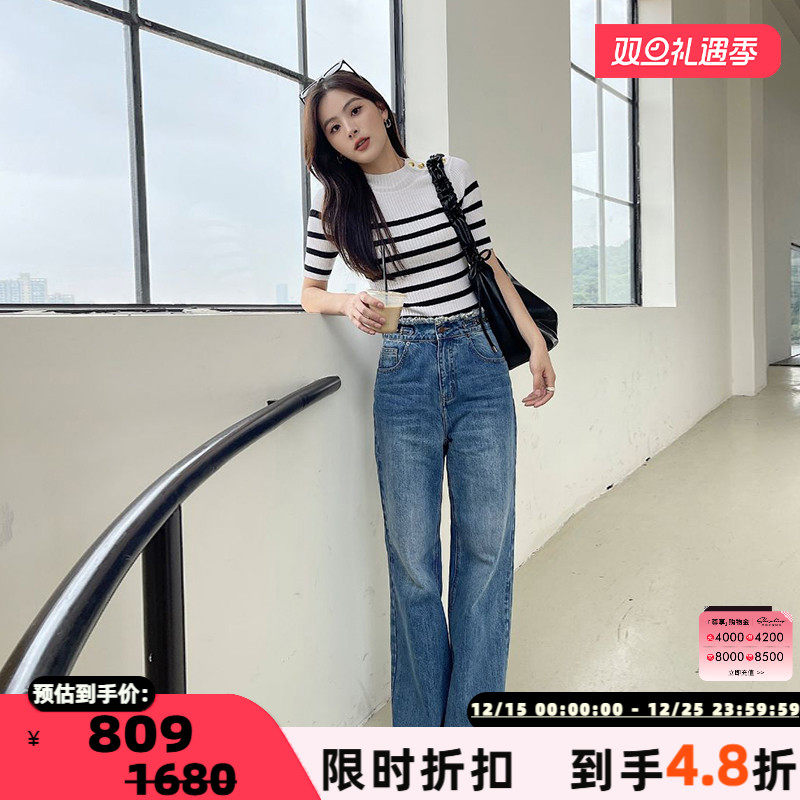 concise-white/简白女士牛仔裤