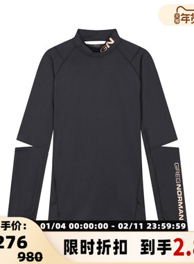 GREG NORMAN/大白鲨 女士白色高领透气断袖修身打底衫  301562