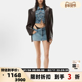 ALEXANDER 301604 牛仔半身裙包臀短裙银泰 WANG 春夏女士短款