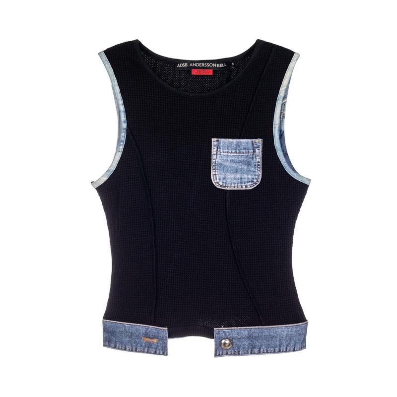 牛仔拼接背心anderssonbell