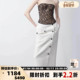pushBUTTON 女士蚕丝羊毛纽扣毛呢半身裙银泰百货精品 301596