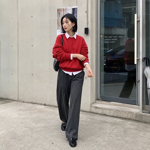 recto字母印花圆领宽松卫衣