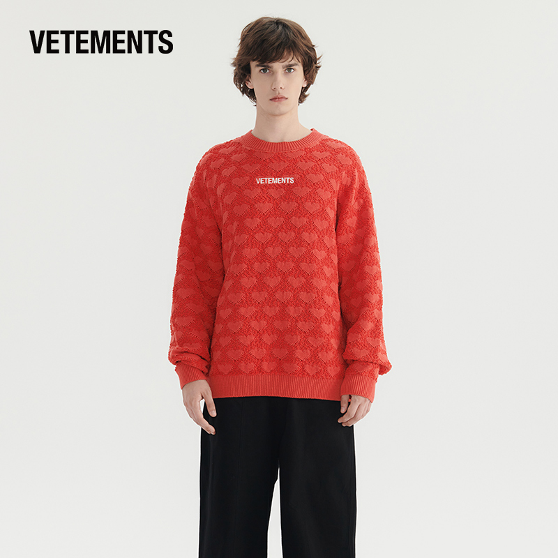 VETEMENTS套头立体提花针织衫