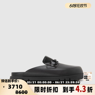 FERRAGAMO/菲拉格慕男士一脚蹬牛皮穆勒鞋包头凉拖鞋 银泰 301604