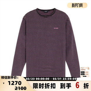 圆领T恤银泰百货精品 WE11DONE 条纹长袖 时尚 301574 男士