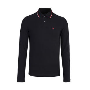 ARMANI 男士 EMPORIO 阿玛尼 301353 小鹰标翻领撞色领边长袖 POLO衫