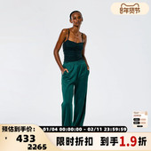 褶皱设计女士黑色上衣背心 吊带 春夏季 休闲舒适修身 折扣 TIBI