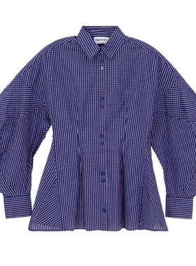 NAGONSTANS 女士宽松版长袖格子纯棉衬衫银泰百货精品 301574