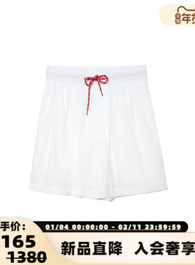 ANDAHALF 秋冬新款女士棉布松紧腰休闲短裤银泰百货 301602