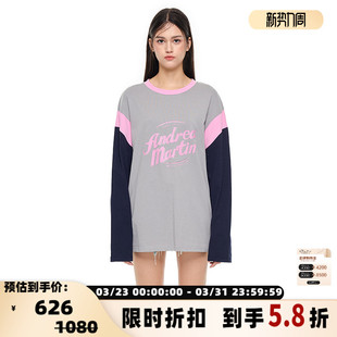 T恤银泰百货精品 女士粉咖撞色字母长袖 301489 MARTIN ANDREA