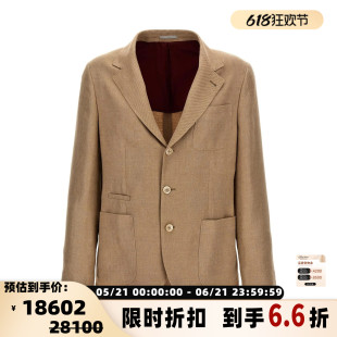 BC/BRUNELLO CUCINELLI 男士亚麻混纺夹克西服外套银泰301604