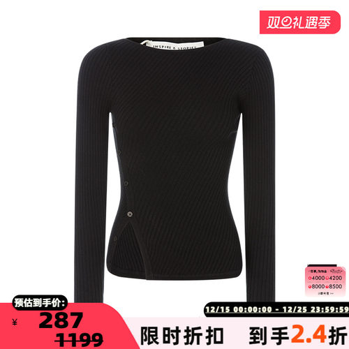 INSPIRE&STORIES开叉坑条针织衫