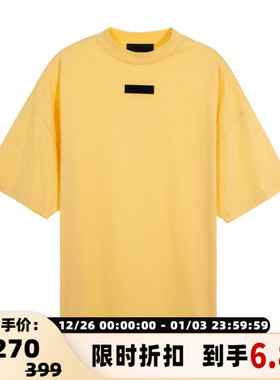 【断码】ESSENTIALS 春夏新款男士黄色短袖圆领T恤301574