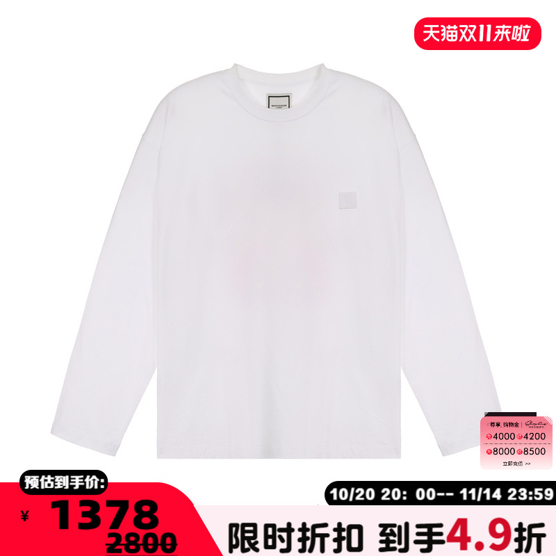 WOOYOUNGMI 春夏新款男士后背印花长袖圆领T恤银泰百货 301574