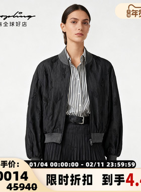 BC/Brunello Cucinelli 秋冬女士时尚钉珠立领休闲夹克外套银泰