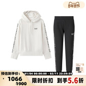 银泰百货 Armani阿玛尼EA7 女士加绒连帽卫衣休闲运动套装 300095